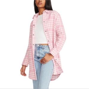 NWOT BB Dakota Pink Houndstooth Shacket